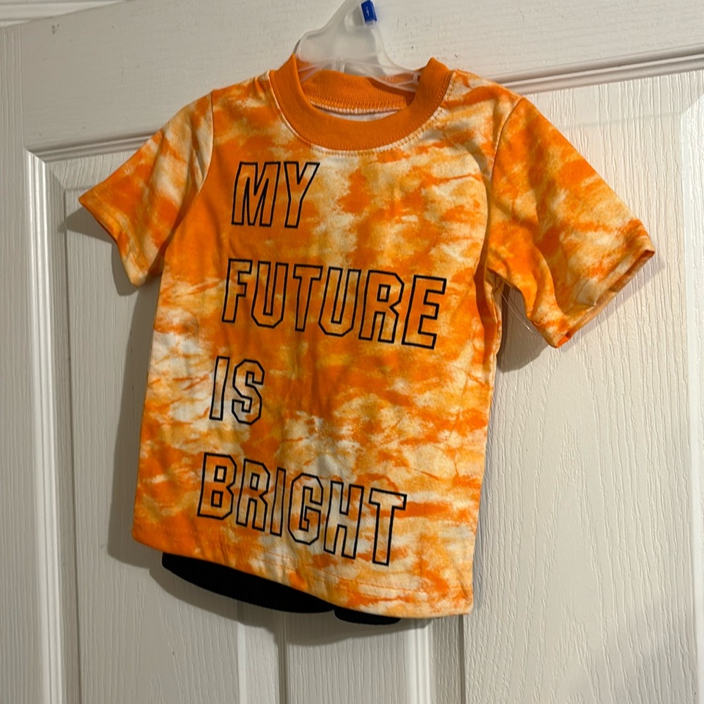 Orange and Black boys short set